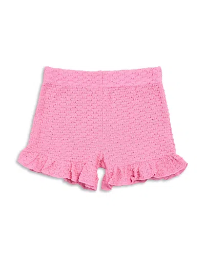Miles The Label Girls' Textured Sweater Knit Shorts - Little Kid, Big Kid In Pink