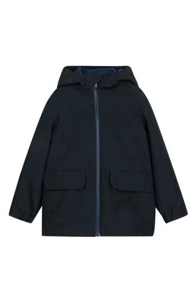 Miles The Label Kids' 3-in-1 Water Repellent Hooded Coat In Black