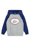 MILES THE LABEL MILES THE LABEL KIDS' ALL-STAR FOOTBALL APPLIQUÉ ORGANIC COTTON GRAPHIC HOODIE