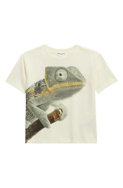 Miles The Label Kids' Chameleon Cotton Graphic T-shirt In White