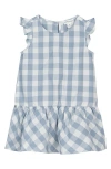 MILES THE LABEL KIDS' CHECK ORGANIC COTTON TIERED DRESS