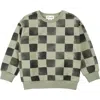 Miles The Label Kids' Checkerboard Fleece Sweatshirt In Multi