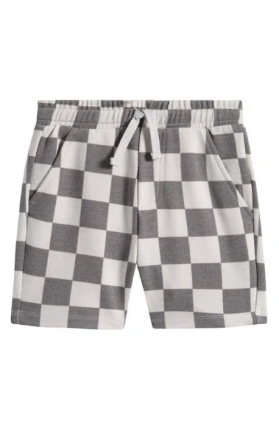 Miles The Label Kids' Checkerboard Print Shorts In Gray