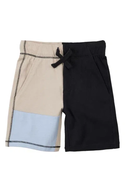 Miles The Label Kids' Colorblock Organic Cotton Shorts In Black
