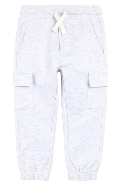 Miles The Label Kids' Cotton Cargo Joggers In Light Heather Grey