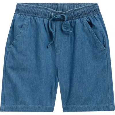 Miles The Label Kids' Cotton Chambray Shorts In Blue