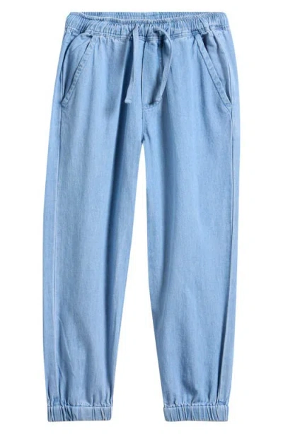 Miles The Label Kids' Cotton Chambray Sweatpants In Blue
