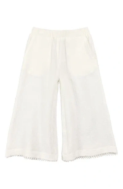 Miles The Label Kids' Cotton Flare Leg Pants In White
