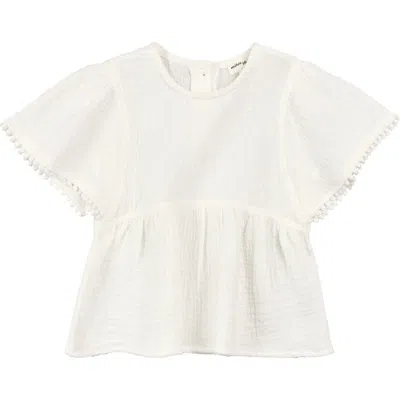 Miles The Label Kids' Cotton Gauze Top In White