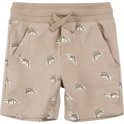 Miles The Label Kids' Dino Fossil Graphic Sweat Shorts In Sand