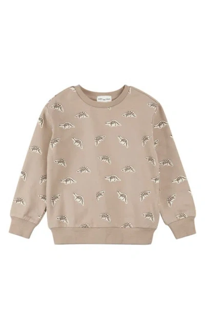 Miles The Label Kids' Dino Fossil Graphic Sweatshirt In Sand