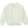 Miles The Label Kids' Floral Print Ruffle French Terry Sweatshirt In Neutral