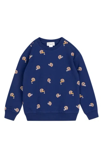 Miles The Label Boys' Football Helmet Sweatshirt - Little Kid In Blue Royal