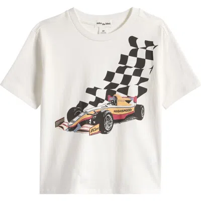 Miles The Label Kids' Grand Prix Organic Cotton Graphic T-shirt In White
