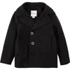 Miles The Label Kids' Heathered Peacoat In Gray