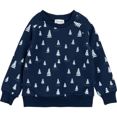 Miles The Label Boys' Snowy Pine Print Sweatshirt - Little Kid In Navy