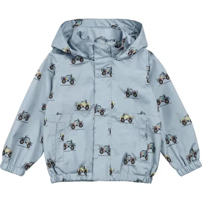 Miles The Label Kids' Hooded Windbreaker Jacket In Blue