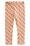 MILES THE LABEL MILES THE LABEL KIDS' HOUNDSTOOTH PRINT STRETCH ORGANIC COTTON LEGGINGS