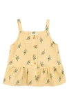 Miles The Label Kids' Linen Blend Peplum Top In Yellow
