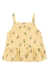 Miles The Label Kids' Linen Blend Peplum Top In Yellow