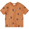Miles The Label Kids' Lion Graphic T-shirt In Orange