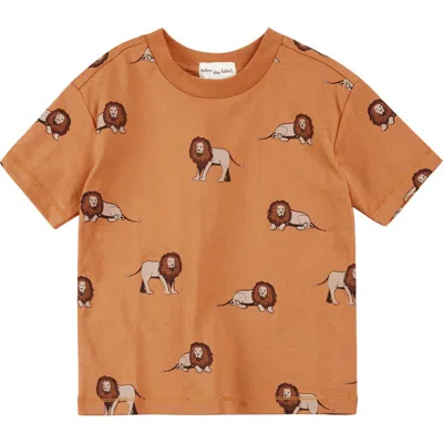 Miles The Label Kids' Lion Graphic T-shirt In Orange