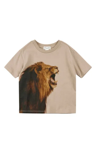 Miles The Label Kids' Lion Graphic T-shirt In Sand