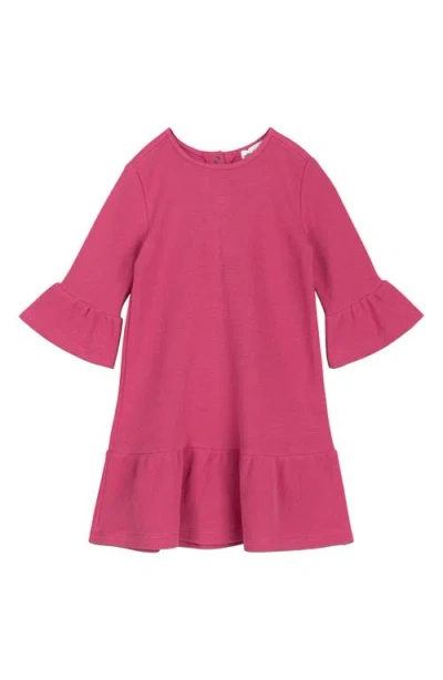 Miles The Label Kids' Long Sleeve Cotton Dress In Pink