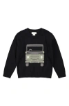 Miles The Label Kids' Off-roader Organic Cotton Graphic Sweater In Black