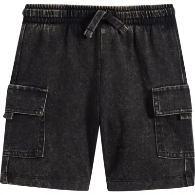 Miles The Label Kids' Organic Cotton Cargo Shorts In Black