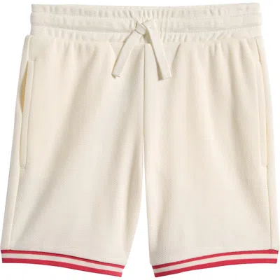 Miles The Label Kids' Organic Cotton Double Knit Mesh Shorts In Brown