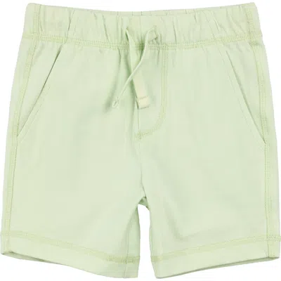 Miles The Label Kids' Organic Cotton Jersey Drawstring Waist Shorts In Light Green