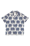 Miles The Label Boys' Palm Tree Camp Shirt - Little Kid, Big Kid In Beige