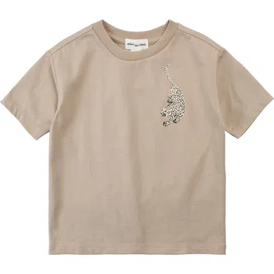 Miles The Label Kids' Panther Cotton Graphic T-shirt In Brown