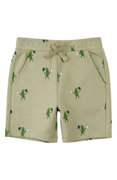 Miles The Label Boys' Pickle Ball Print Shorts - Little Kid In Green Dusty