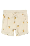 Miles The Label Kids' Pineapple Print Terry Cloth Shorts In Beige
