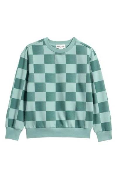 Miles The Label Kids' Plaid Checkerboard Stretch Cotton Sweatshirt In Multi