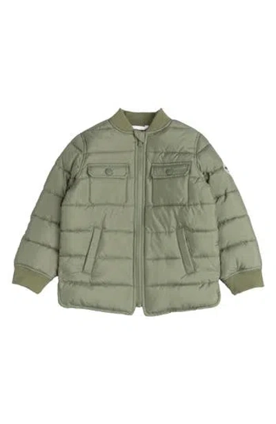 Miles The Label Boys' Lichen Quilted Military Jacket - Little Kid In Green Dusty