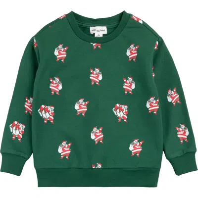 Miles The Label Boys' Sleighing It Print Sweatshirt - Little Kid In Dark Green