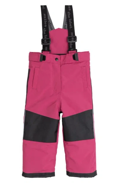 Miles The Label Kids' Snow Bib Overalls In Dark Pink