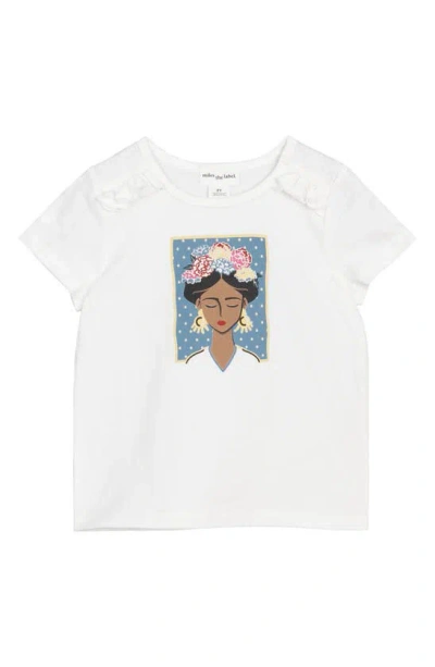 Miles The Label Kids' Stretch Organic Cotton Graphic T-shirt In Off White