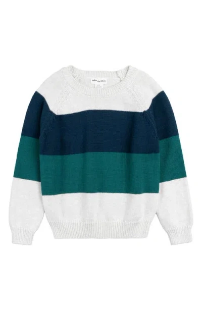 Miles The Label Boys' Winter Mix Color Blocked Sweater - Little Kid, Big Kid In Teal