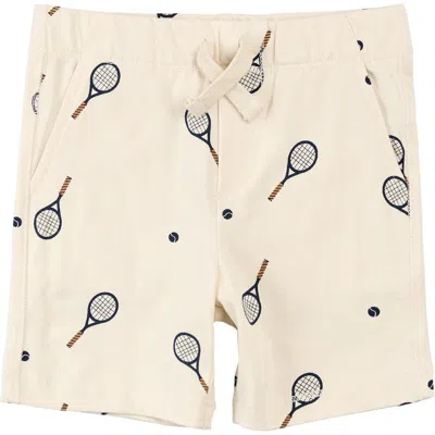 Miles The Label Boys' Racquet Print Jersey Shorts - Little Kid In Beige