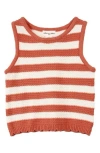 Miles The Label Kids' Striped Sweater Tank & Shorts Set In Orange