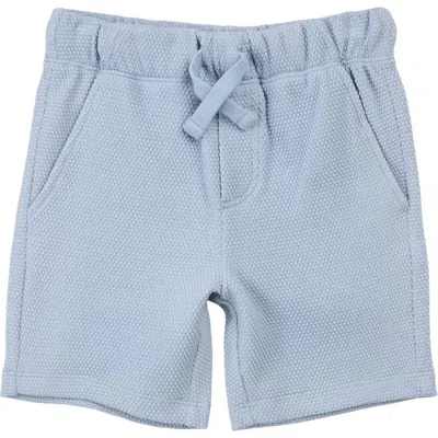 Miles The Label Kids' Textured Knit Shorts In Blue