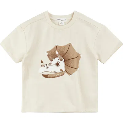 Miles The Label Boys' Graphic Dino Tee - Little Kid In Beige