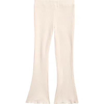 Miles The Label Kids' Waffle Knit Flare Pants In Beige
