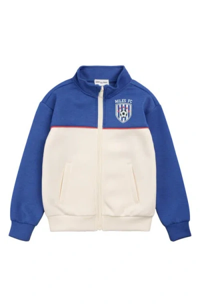 Miles The Label Kids' Zip Front Scuba Knit Sweatshirt In Multi
