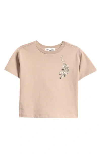 Miles The Label Babies'  Leopard Organic Cotton Graphic T-shirt In Brown