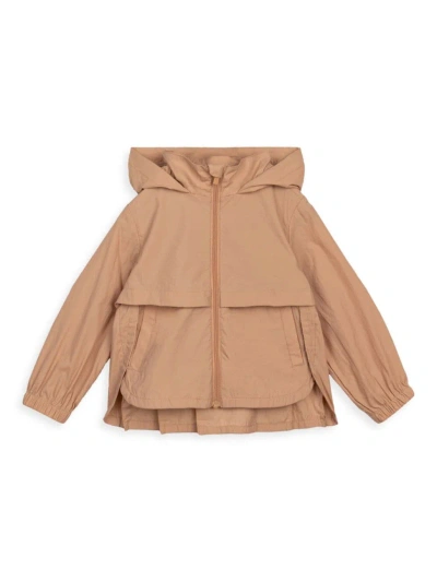 Miles The Label Little Girl's & Girl's Crinkled Windbreaker In Camel